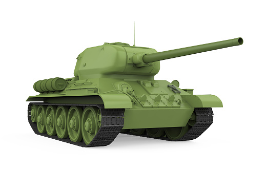 Military Tank isolated on white background. 3D render