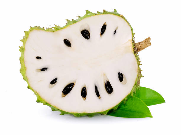 Fresh soursop isolated on white background Fresh soursop isolated on white background annonaceae stock pictures, royalty-free photos & images