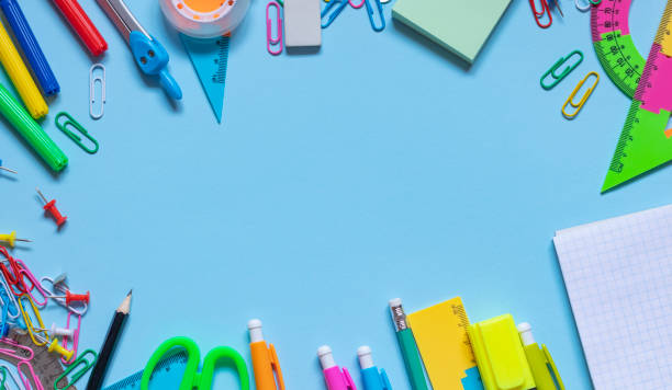 istock School supplies on table with free copy space, back to school concept, top view 1125346961