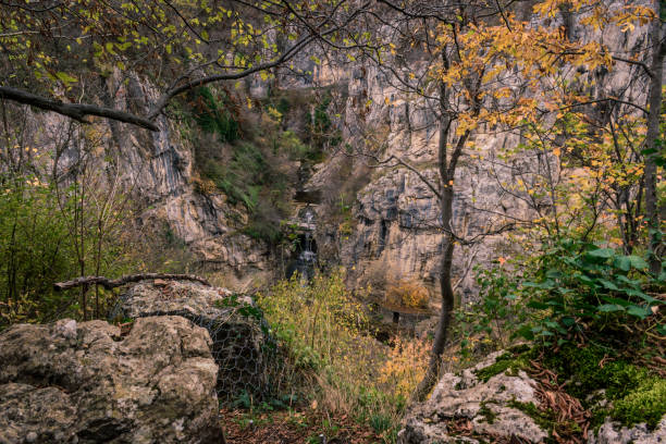 istock Magnificent autumn view from the mountain above Dryanovo monastery. 1125349897
