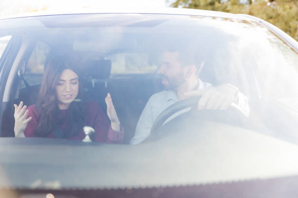 istock Couple Fighting In Car During Road Trip 1125350327