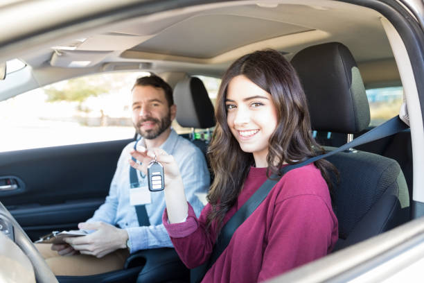 istock Woman Learning Car Driving From Town's Best Instructor 1125353661