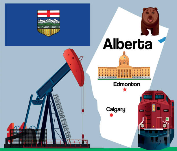 ilustraciones, imágenes clip art, dibujos animados e iconos de stock de alberta - okotoks