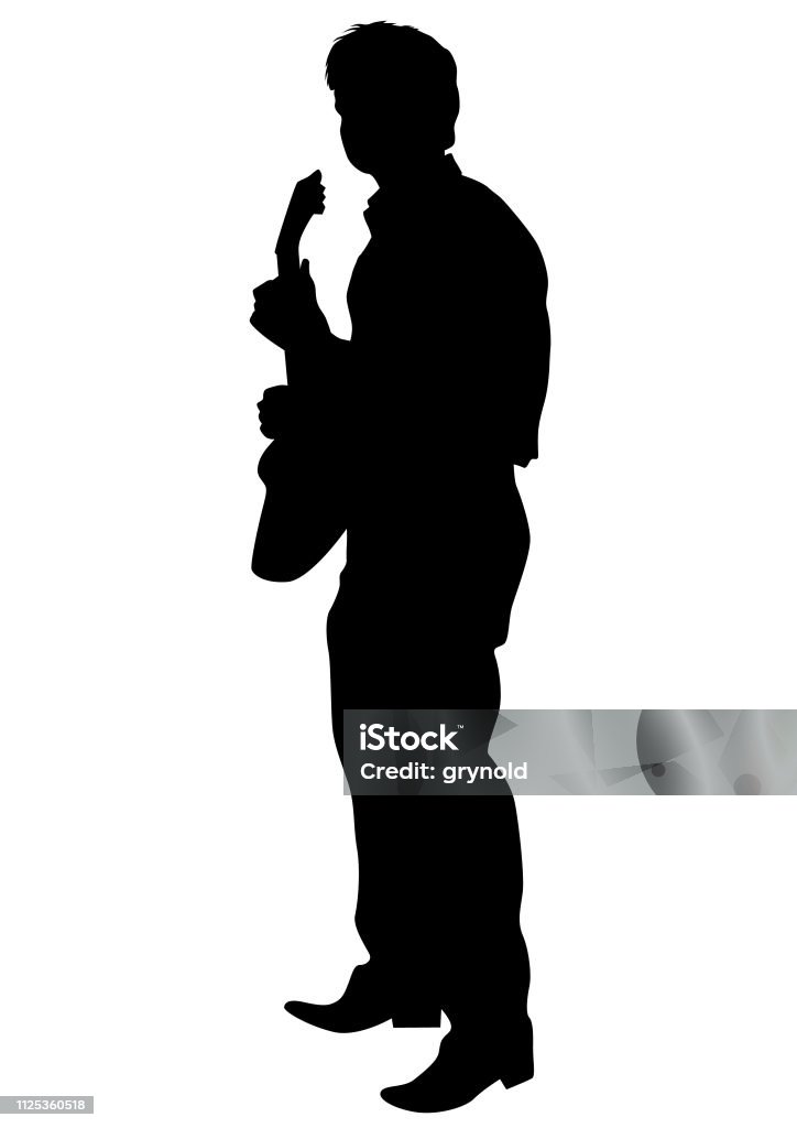 Guitar jazz Guitar of jazz band on white background Cut Out stock vector