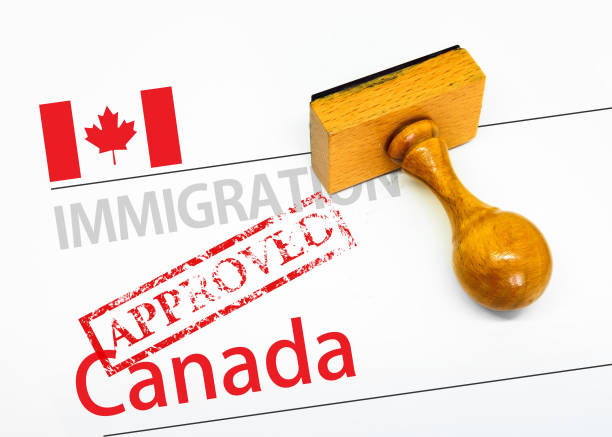 Approved Immigration Canada Approved Immigration Canada application form with rubber stamp embassy photos stock pictures, royalty-free photos & images