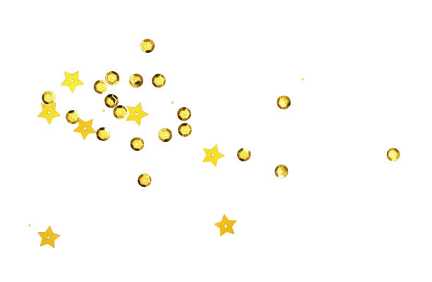 istock Scattered golden seqines and stars 1125360724