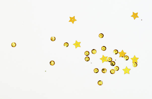 istock Golden seqines and stars 1125360731