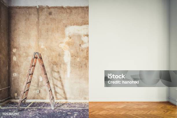 Home Renovation Room Before And After Restoration Refurbishment Stock Photo - Download Image Now