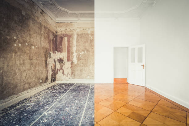 istock apartment room during renovation, before and after restoration /  refurbishment  - 1125361294