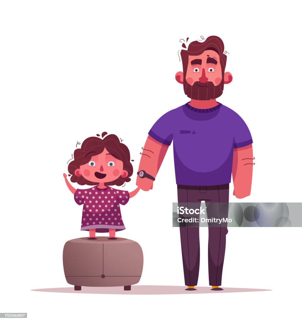 Người Cha Và Con Gái Tốt Nhất Hạnh Phúc Bên Nhau Minh Họa Vector ...