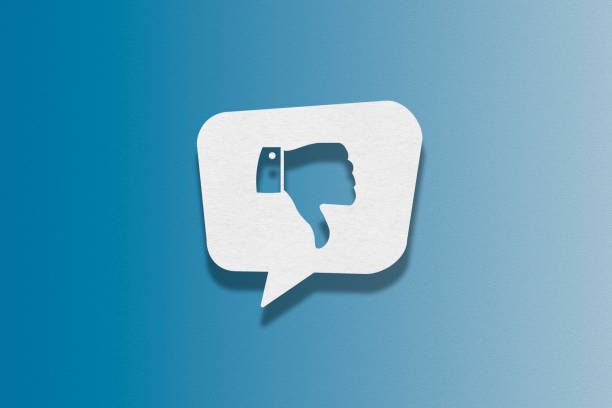 Speech bubble on blue background, Thumbs Down Speech bubble on blue background, Thumbs Down thumbs down stock illustrations