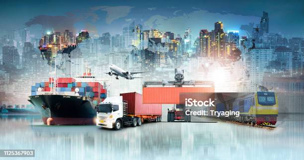 Globale Logistik Import Export Hintergrund Und Container Cargo Fracht Schiff Transport Geschäftskonzept Stockfoto und mehr Bilder von Fracht