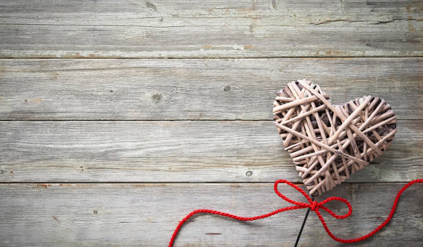 istock Valentines day background with handmade heart 1125368000