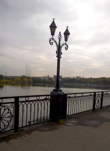 istock Park, embankment, cloudy weather in the fall. 1125369876