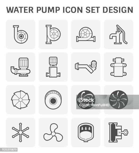 Water Pump Icon Stock Illustration - Download Image Now - Water Pump, Icon Symbol, Electric Motor