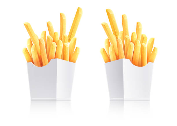 istock French-fried potatoes in paper box Fast Food. Vector illustration. 1125373586