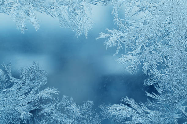 istock Abstract frosty pattern on glass, background texture 1125376450