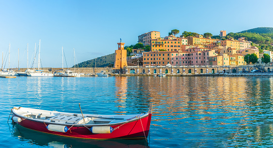 Rio Marina village and harbour, Elba islands, Tuscany, Italy