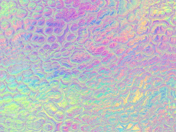 Holographic Foil Background Multi Colored Pearl Bubble Beads Abstract Chameleon Lizard Skin Texture Ombre Gradient Color Circle Glitter Water Surface Wave Pattern Pastel Neon Wallpaper Hologram Template Fractal fine art