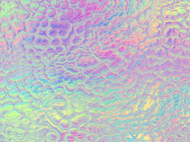 holographic foil background cute multi colored pearl bubble beads abstract reptile chameleon dinosaur lizard snake skin colorful fun summer luxury texture ombre rainbow gradient color circle glitter water surface wave pattern pastel neon wallpaper - holographic texture imagens e fotografias de stock