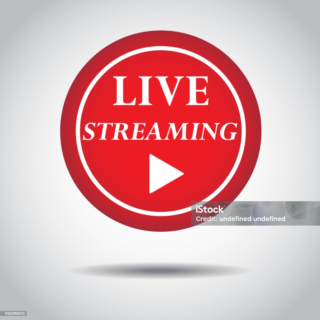 Live streaming icon vector symbol, isolated on white background. Button video player Live streaming icon vector symbol, isolated on white background. Button video player. EPS10 Banner - Sign stock vector