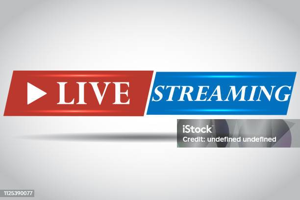 Live Streaming Icon Vector Symbol Isolated On White Background Button Video Player Stock Illustration - Download Image Now