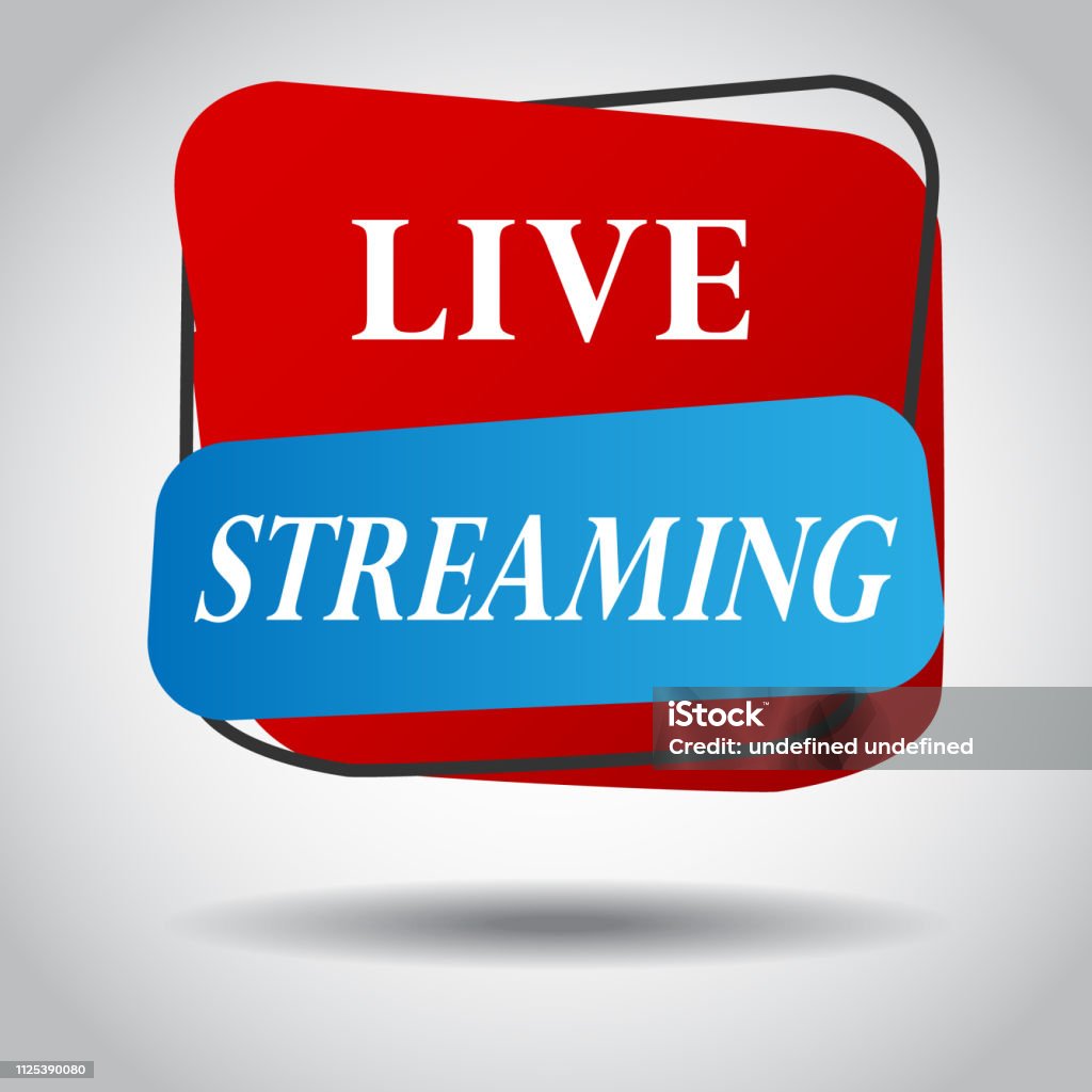 Live streaming icon vector symbol, isolated on white background. Button video player Live streaming icon vector symbol, isolated on white background. Button video player. EPS10 Banner - Sign stock vector