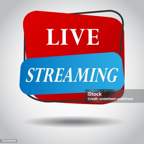 Live Streaming Icon Vector Symbol Isolated On White Background Button Video Player Stock Illustration - Download Image Now