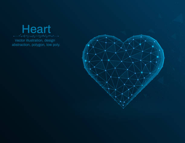 istock Heart symbol vector illustration, love polygon icon on blue background, abstract design illustration 1125396089