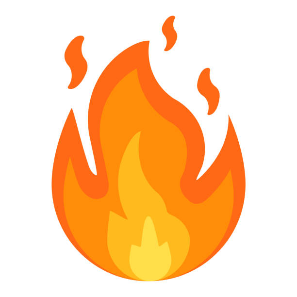 огненный знак. значок пламени огня изолирован на белом фоне. векторная иллюстрация. - bang stock illustrations