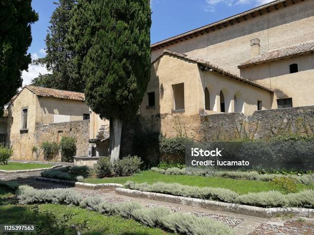 Padula Certosa Monks Cells With Garden Stock Photo - Download Image Now ...