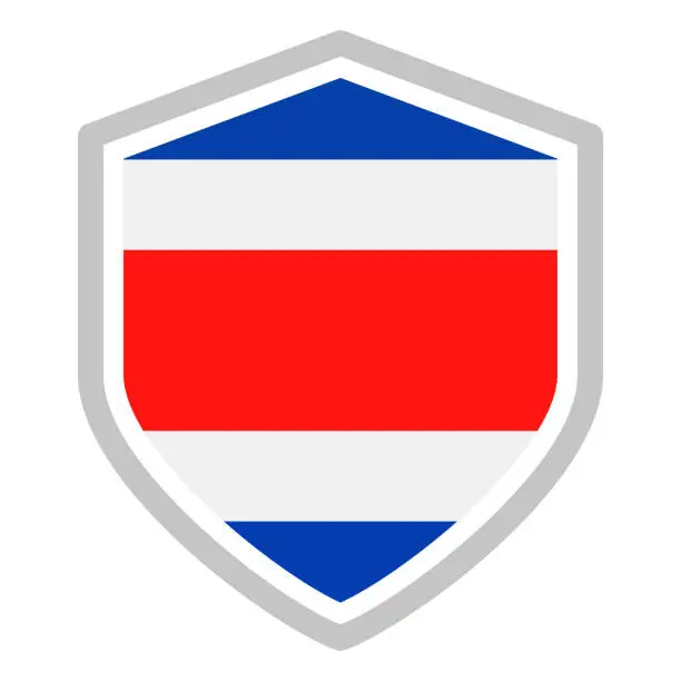 Vector illustration of Costa Rica - Shield Flag Vector Flat Icon