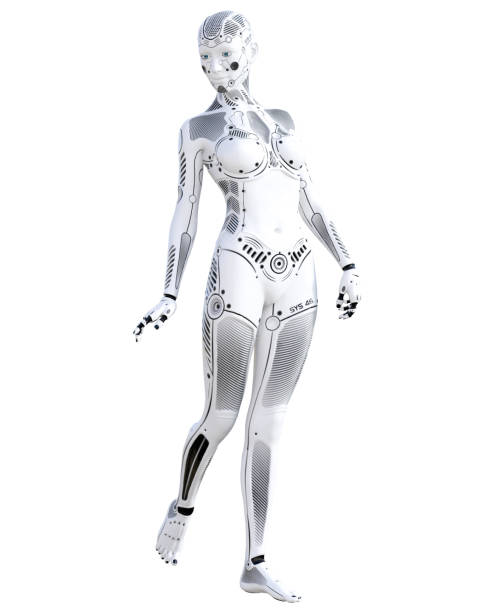 istock Robot woman. White metal droid. Artificial Intelligence. 1125399630