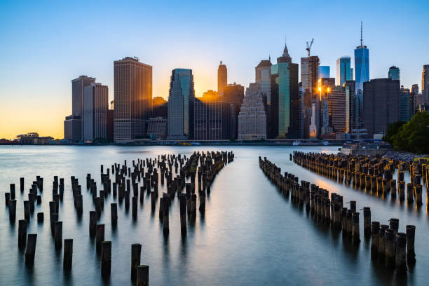 istock Sunset over Manhattan - View from Brooklyn park 1125402262