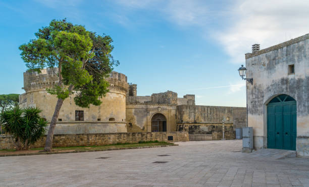 acaya, small village in the salento region of puglia, province of lecce, italy. - baroque style lecce italy puglia imagens e fotografias de stock