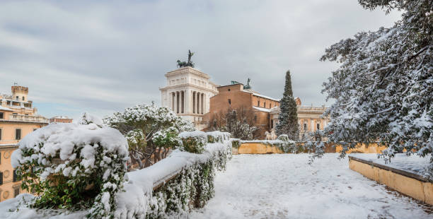 istock Capitoline Hill with snow in Rome 1125403345