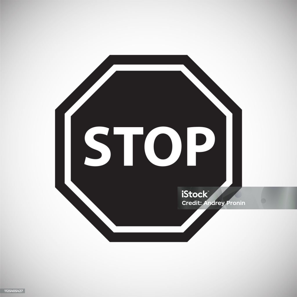 Stop Sign Computer Protection Security Stop Sign On White Background Stock Illustration - Download ...