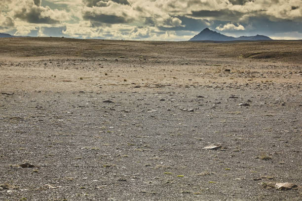 arid landscape in Iceland during summer time