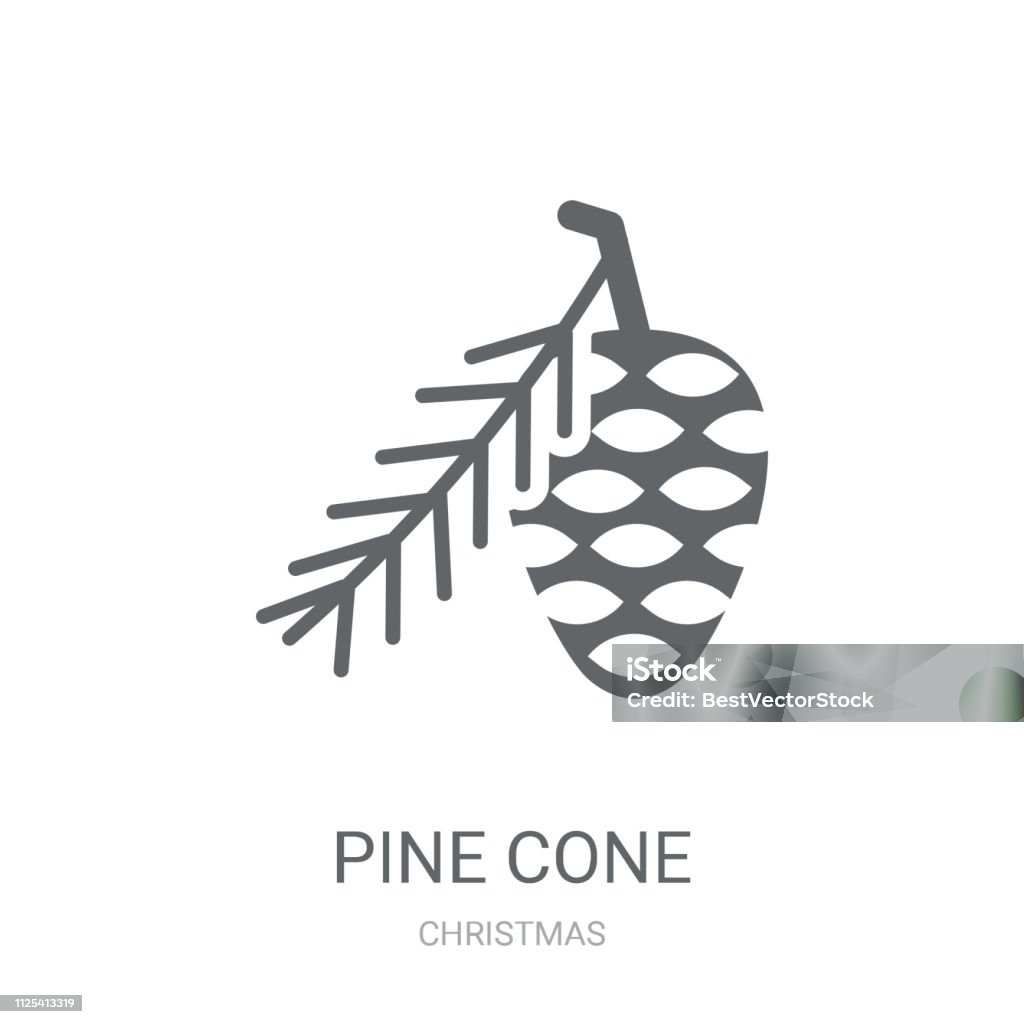 Pine cone icon. Trendy Pine cone logo concept on white background from Christmas collection Pine cone icon. Trendy Pine cone logo concept on white background from Christmas collection. Suitable for use on web apps, mobile apps and print media. Pine Cone stock vector
