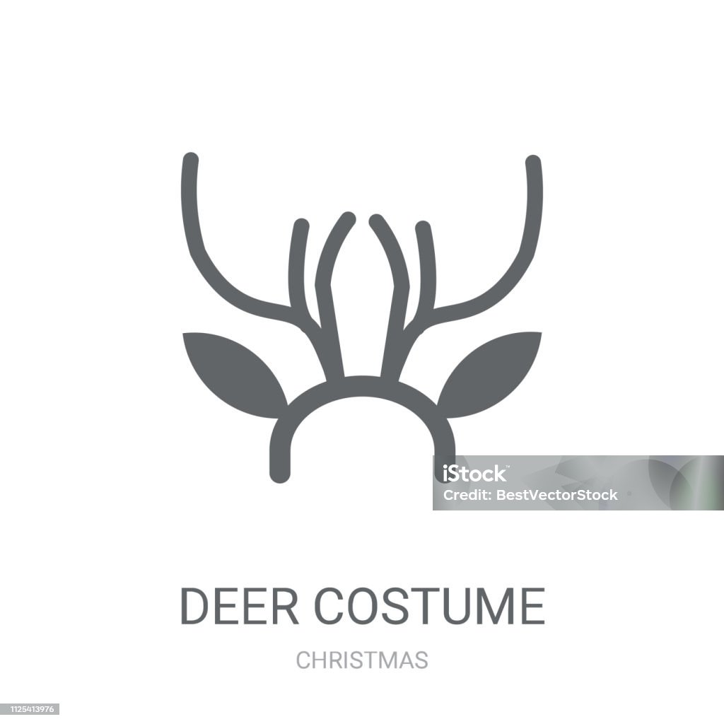 Deer Costume icon. Trendy Deer Costume logo concept on white background from Christmas collection Deer Costume icon. Trendy Deer Costume logo concept on white background from Christmas collection. Suitable for use on web apps, mobile apps and print media. Animal Body Part stock vector