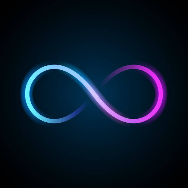 Neon infinity symbol Neon infinity symbol in vector eternity symbol stock illustrations