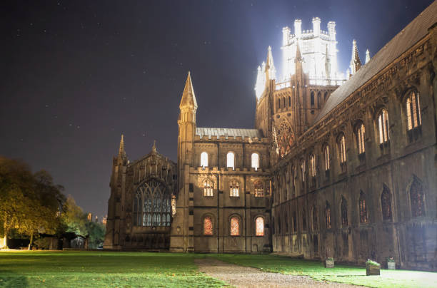 istock Image of illuminated Ely cathedral at night 1125430073