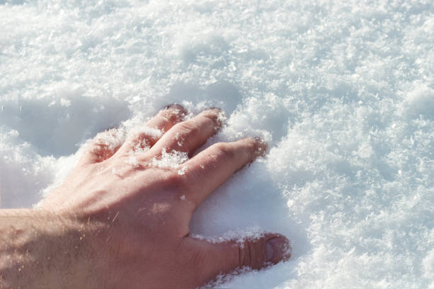 istock man's hand in the snow on a frosty day 1125434865