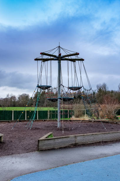 istock Modern Children's Play Park with Appropriate Equipment for the Development and Fun for Young Children 1125436420