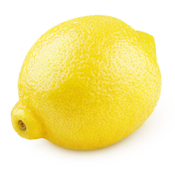 istock Whole yellow lemon citrus fruit with leaf on white 1125445288