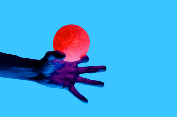 istock Isolated on blue background photo of man 1125445301