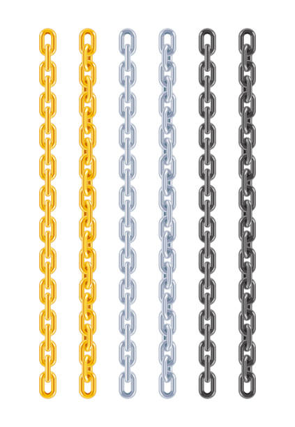 istock Golden, silver and metallic chain. Decorative jewellery design element. Vector illustration. 1125446795