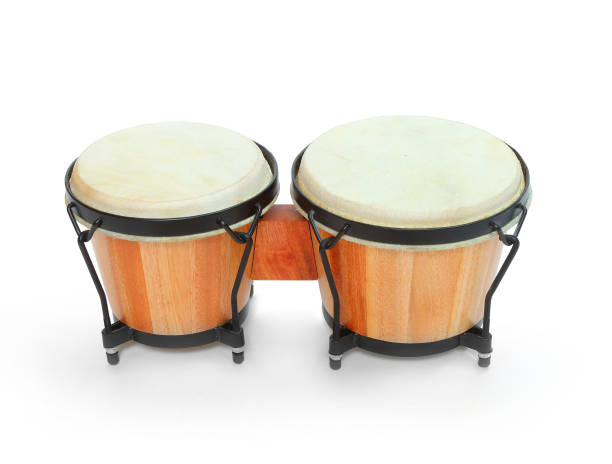 istock Bongos percussion, traditional african drum. Musical instrument on white background. 1125451168