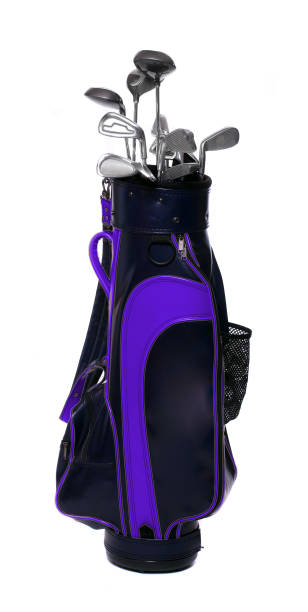 istock Two color golf clubs bag isolated on a white background. 1125451855