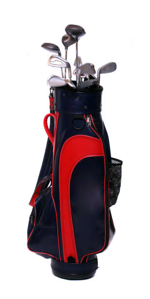 istock Two color golf clubs bag isolated on a white background. 1125451863